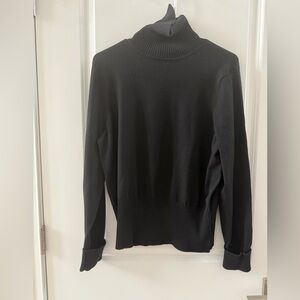 Vintage Vygard Black 58% silk business turtleneck blouse size large